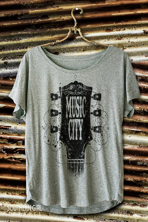 Music City Heather Grey Scoop Neck Dolman Top – Southern Girl Apparel® – southerngirlapparel.com