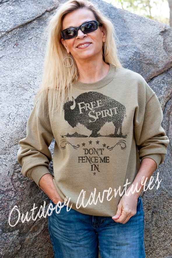Free Spirit Bison Vintage Washed Soft Sweatshirt