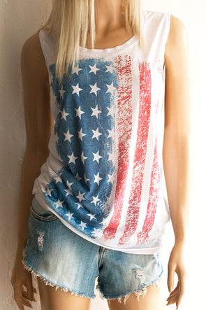 American Flag Muscle Tank Top - Southern Girl 