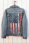 Red White and Blue American Flag on a Denim Jacket – Southern Girl Apparel® - southerngirlapparel.com