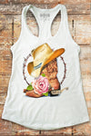 Country from My Head to My Boots white Racerback Tank Top – Southern Girl Apparel® – southerngirlapparel.com