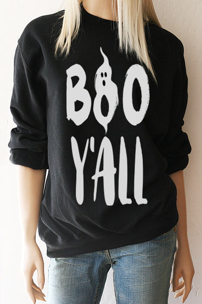 BOO Y’All Black Halloween Sweatshirt - Southern Girl Apparel® – southerngirlapparel.com