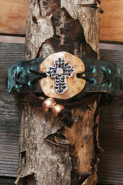 Cross Metal Adjustable Bracelet - Southern Girl 
