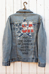 USA American Flag Applique Denim Jacket with studs - Southern Girl 