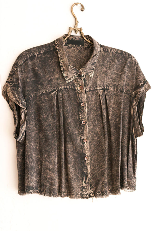 Boho Distressed Cropped Blouse - Southern Girl 