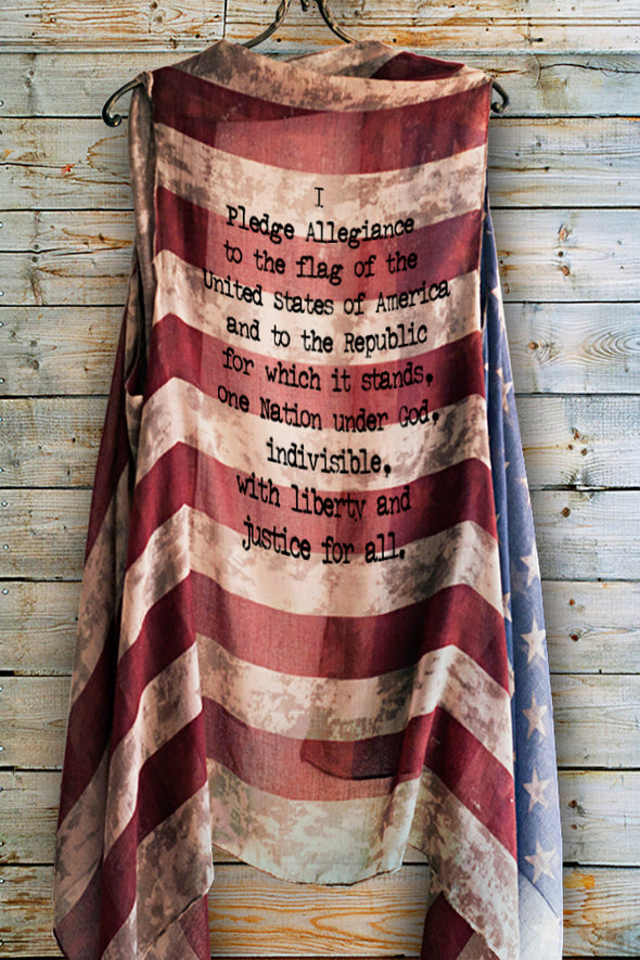 "I Pledge Allegiance to the Flag" Vintage American Flag Vest