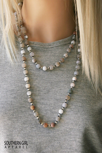 Long Multi Color Beaded Single-Strand Necklace - Southern Girl 