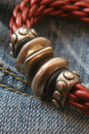 Metal Bead and Leather Bracelet - Southern Girl 