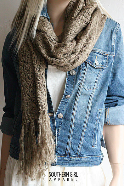 Beige Scarf with Hood - Southern Girl 