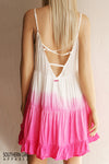 Women's Dip Dyed White to Pink Sundress - Southern Girl 
