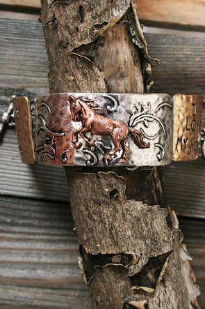 Country Girl Cowgirl Born To Ride Metal Bracelet - Southern Girl 