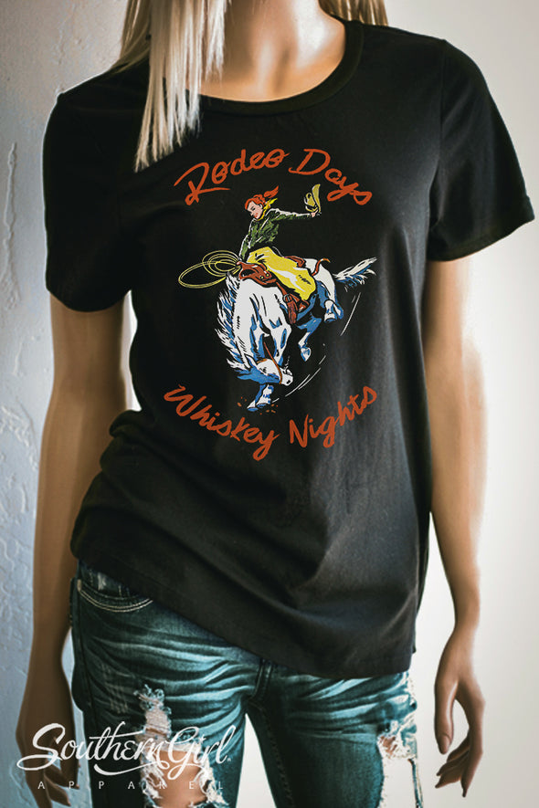 Rodeo Days Whiskey Nights T-Shirt - Southern Girl 
