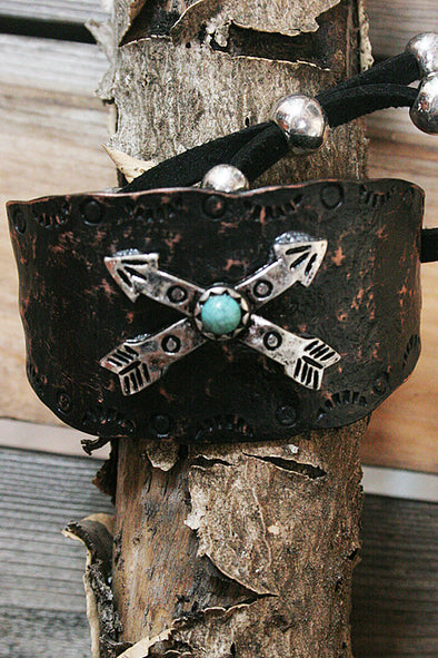 Crossed Arrows Metal Adjustable Bracelet - Southern Girl 