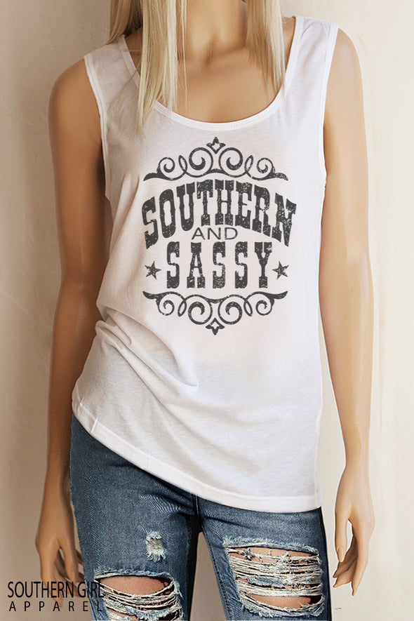 Southern & Sassy Scoop Neck, Full Back Tank Top Tank Top - SouthernGirlApparel.com