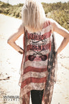 "Whiskey Bent" Vintage American Flag Vest - Southern Girl 