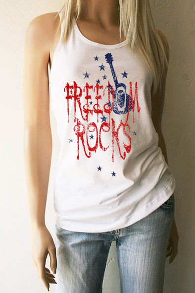 Freedom Rocks Racerback Tank Top - Southern Girl 