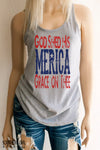 Merica God Shed His Grace on Thee Racerback Tank Top - Southern Girl 