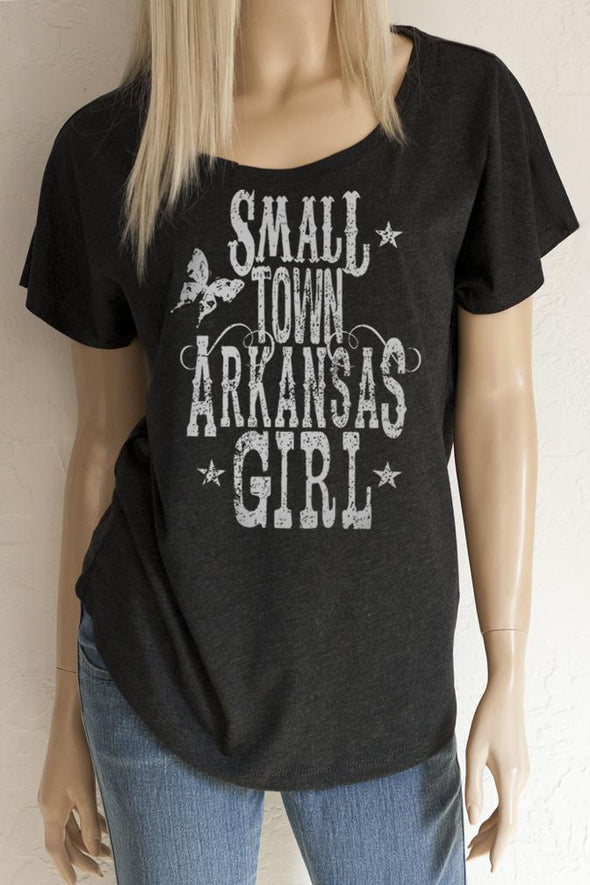 Small Town "Your State Here" Girl Scoop Neck Dolman Sleeve Top - ALL 50 STATES AVAILABLE T-Shirts - SouthernGirlApparel.com