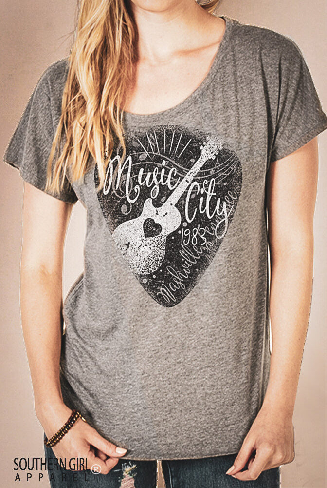 Music City Nashville Scoop Neck Dolman Sleeve Tri-blend Top - Southern Girl
