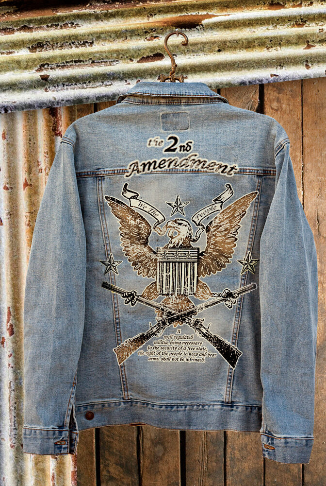 2nd Amendment Denim Jacket back - Southern Girl Apparel® - southerngirlapparel.com