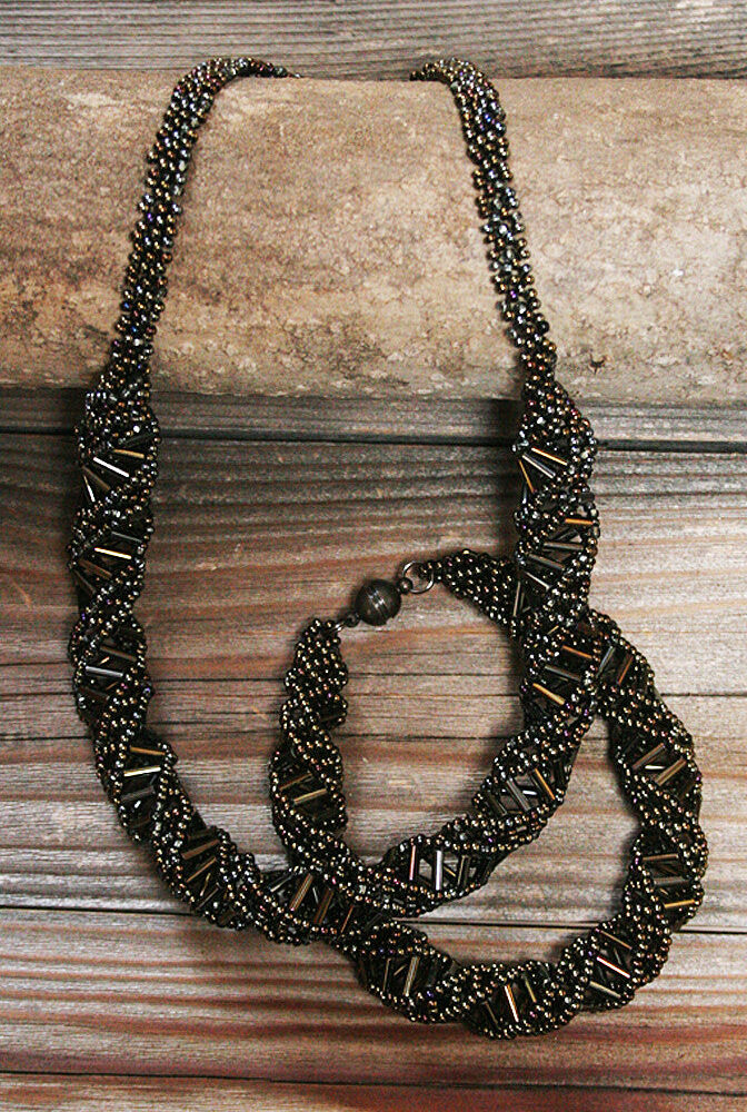 Finely Beaded Necklace & Matching Clasp Bracelet - Southern Girl 