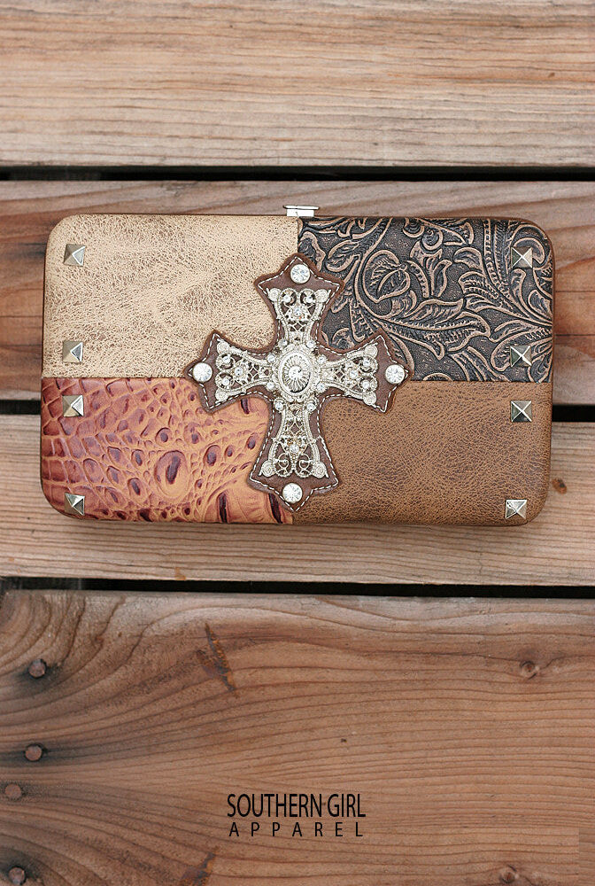 Leather & Cross Wallet - Southern Girl
