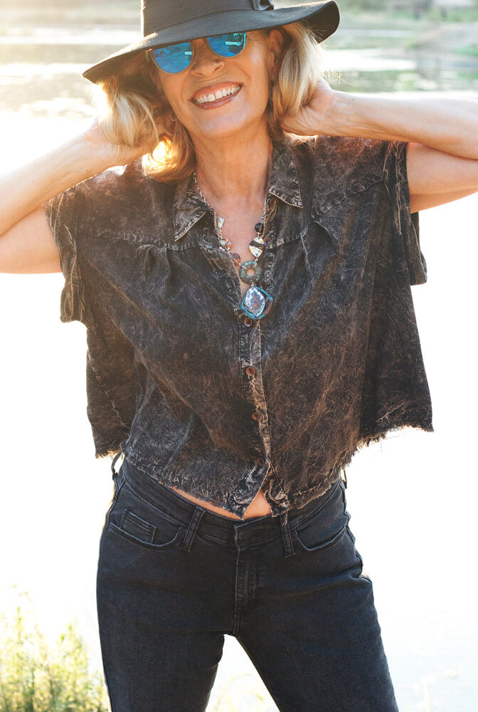 Boho Distressed Cropped Blouse - Southern Girl
