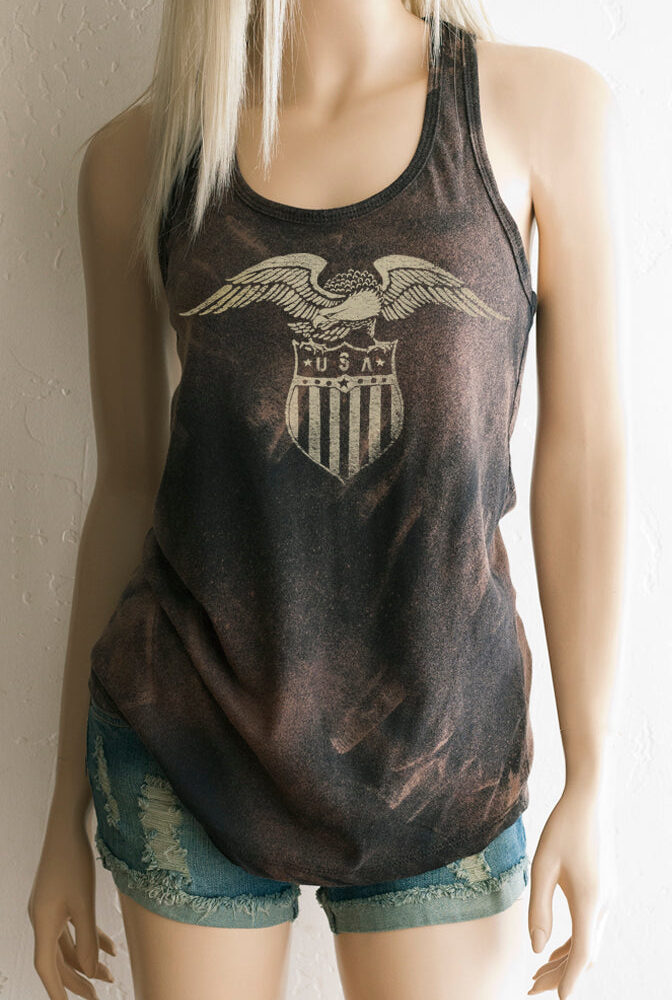 Eagle USA Acid Washed Racerback Tank Top Tank Top - SouthernGirlApparel.com