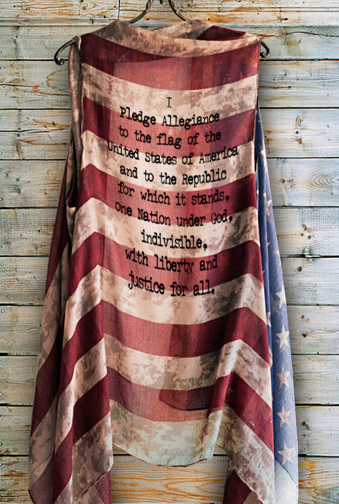 "I Pledge Allegiance to the Flag" Vintage American Flag Vest
