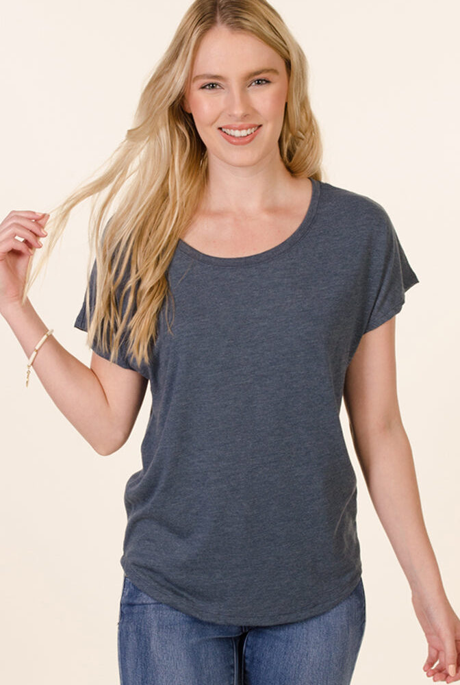 Indigo Blue Dolman Sleeve Tee - Southern Girl