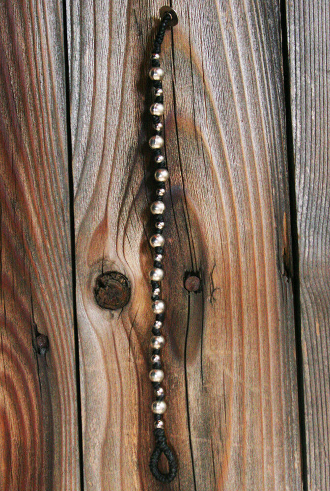 Metal Alloy Beads and Waxed Linen Cord Single Strand Bracelet - Southern Girl 