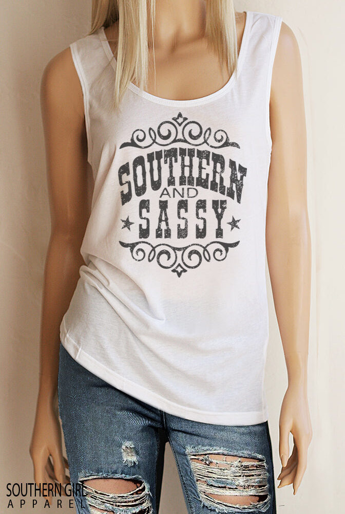 Southern & Sassy Scoop Neck, Full Back Tank Top Tank Top - SouthernGirlApparel.com