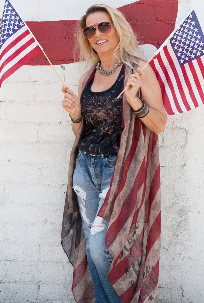 THANK YOU VETS American Flag Vest Wraps & Jackets - Southern Girl Apparel - SouthernGirlApparel.com