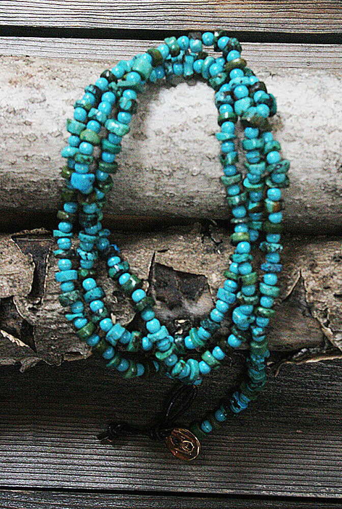 Faux Turquoise Beaded Necklace or Wrap Bracelet - Southern Girl 