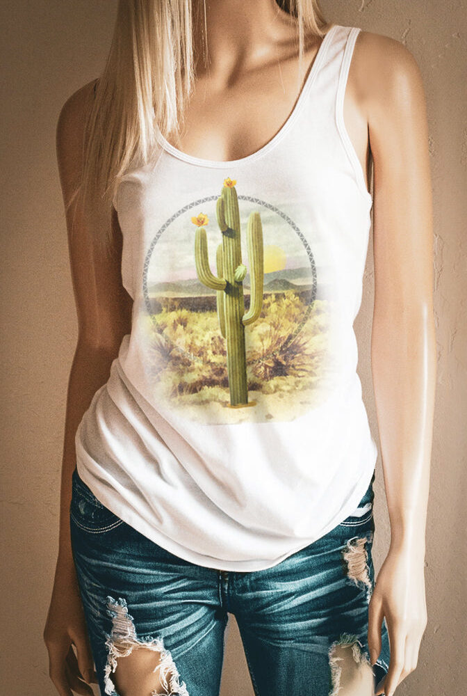 Desert Wanderer White Racerback Tank Top - Southern Girl Apparel – southerngirlapparel.com