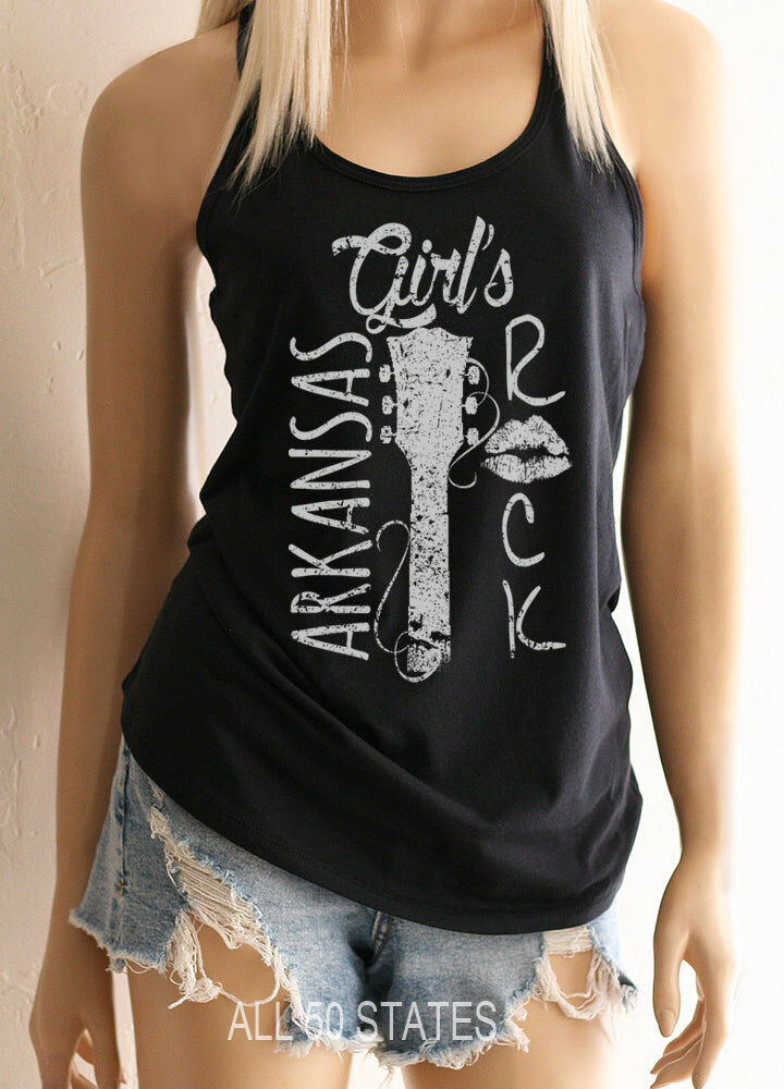 Your State Girl's Rock Racerback Tank Top - ALL STATES AVAILABLE