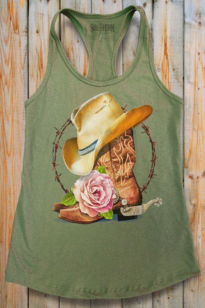 Country from My Head to My Boots Racerback Tank Top - Image 2