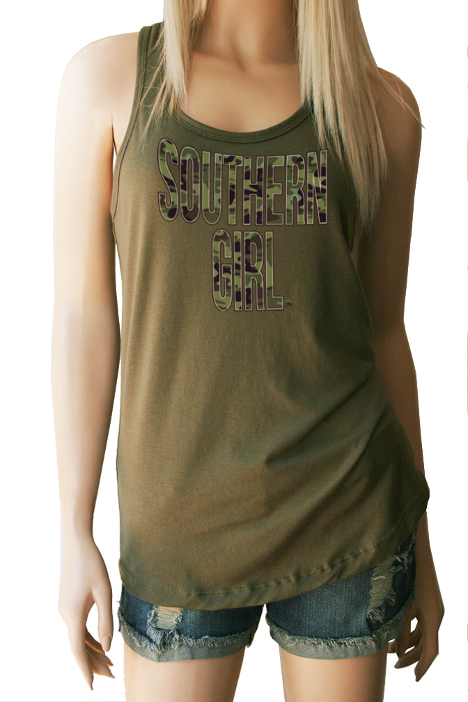 Camo Southern Girl Racerback Tank Top - Image 2