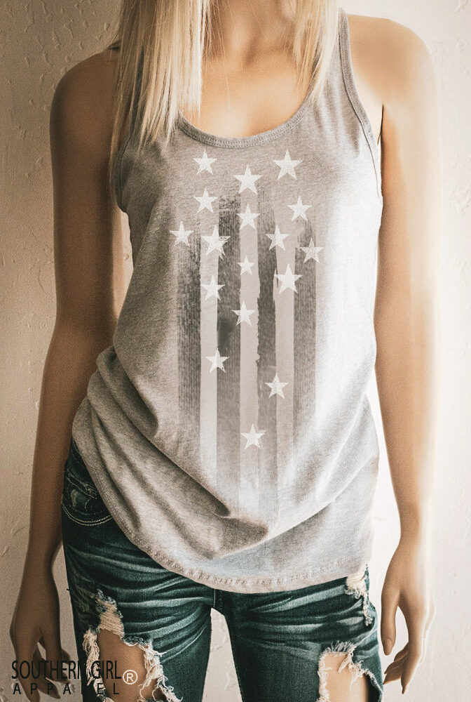 Stars and Stripes Women's Racerback Tank Top