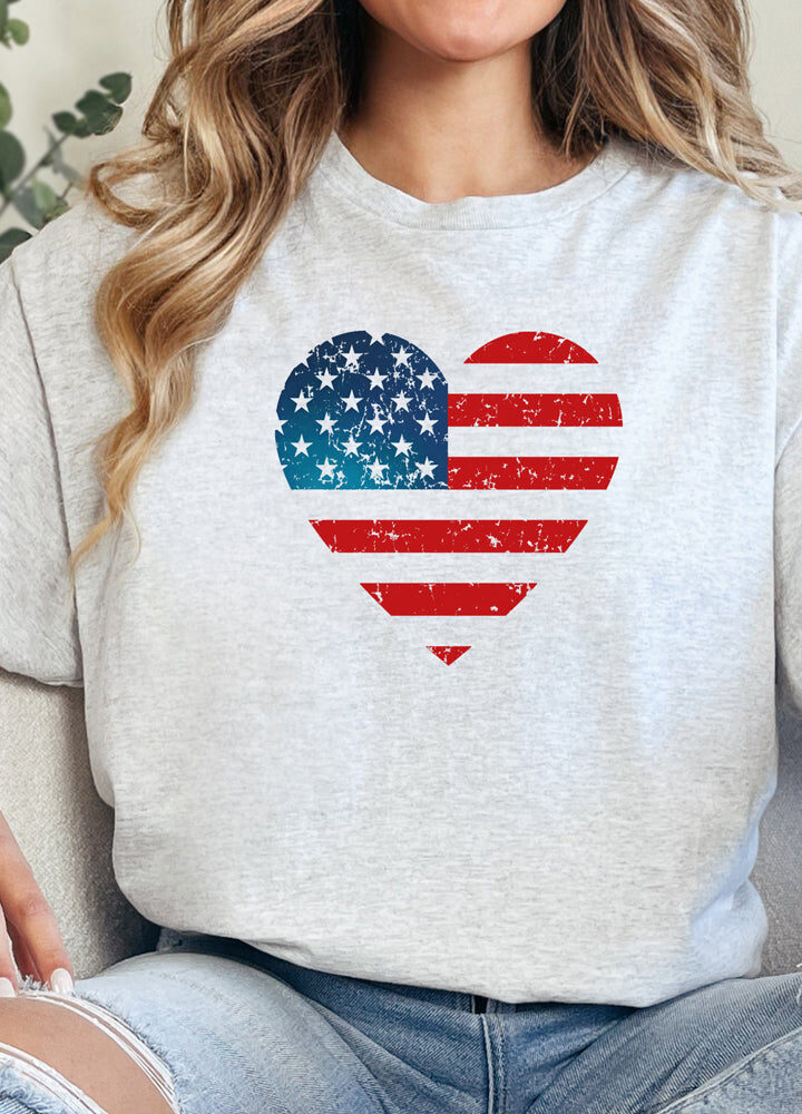 Heart American Flag Unisex T-Shirt