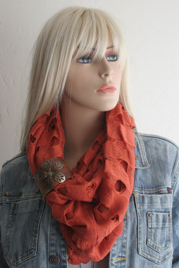 Women's Infinity Rust Scarf - Image 2