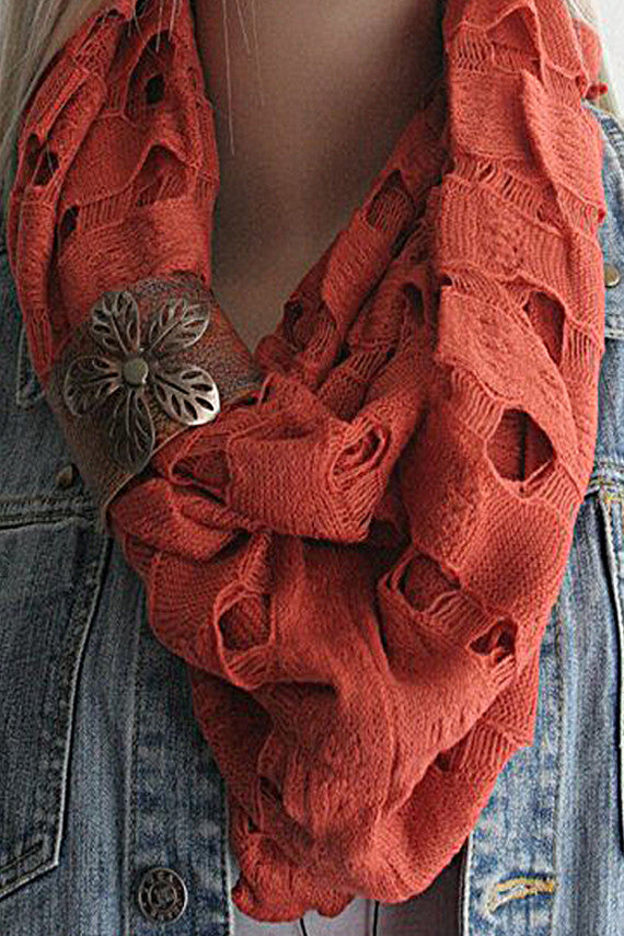 Women's Infinity Rust Scarf