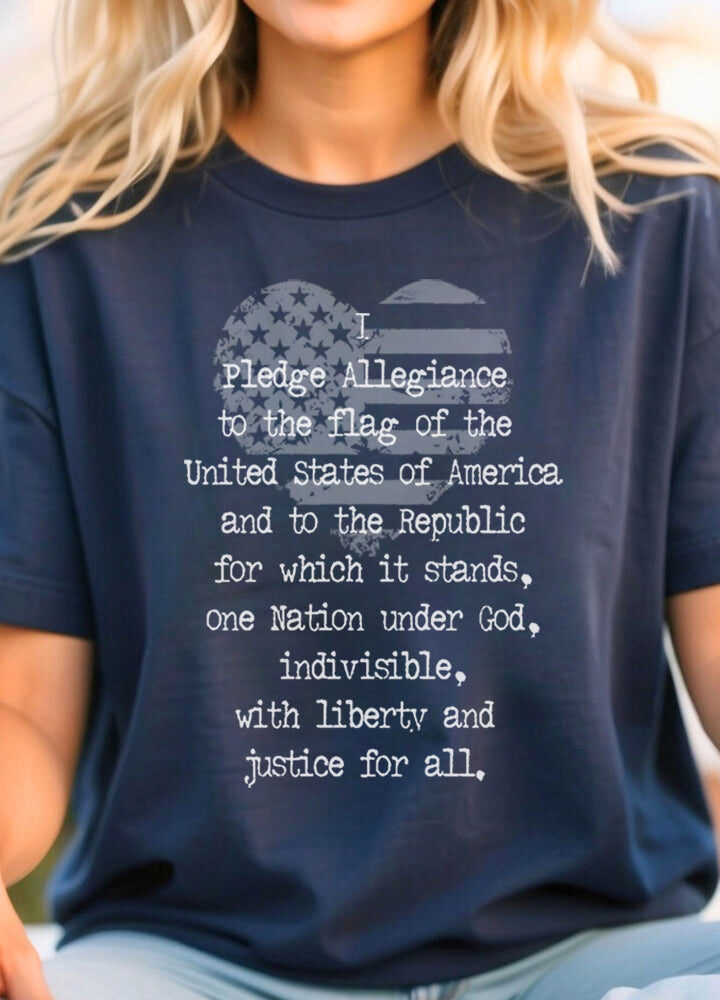 I Pledge Allegiance with Heart American Flag Unisex T-Shirt