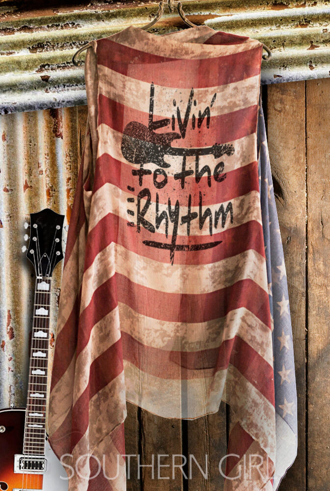 "Livin' to the Rhythm" Vintage American Flag Vest