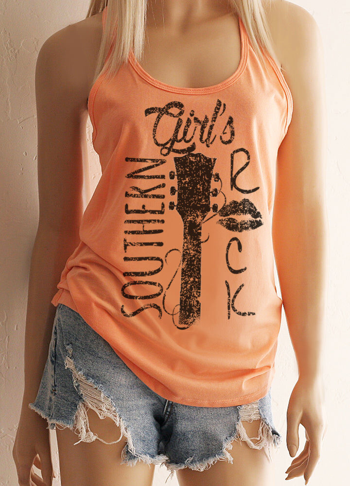 Southern Girl's Rock Racerback Tank Top