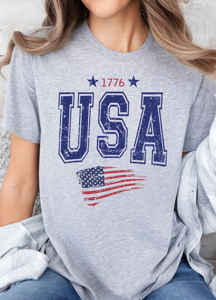 1776 USA with American Flag Unisex T-Shirt