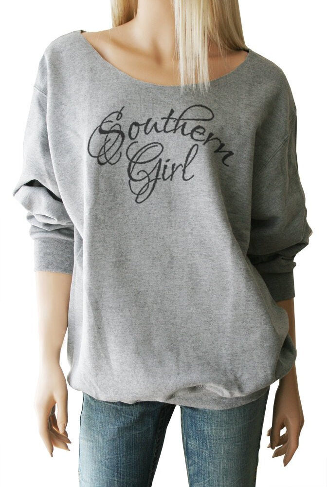 Southern Girl Sweatshirt. Womens Sweatshirt. Wide Neck Sweatshirt. Southern Shirts. Southern Girl Shirts. Country Girl. Country Clothing.